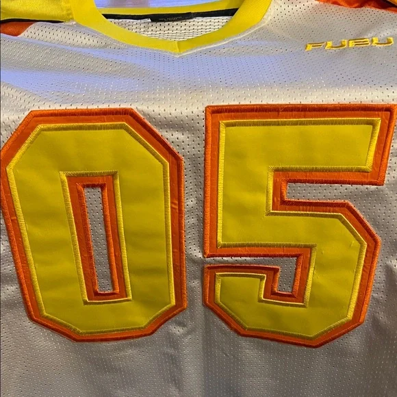 FUBU Yellow and White Sports Jersey Sz 5XL - Picture 3 of 10